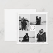 4枚の写真を組み合わせたウェディングアニバーサリー ネーム&日付 招待状 (正面/裏面)