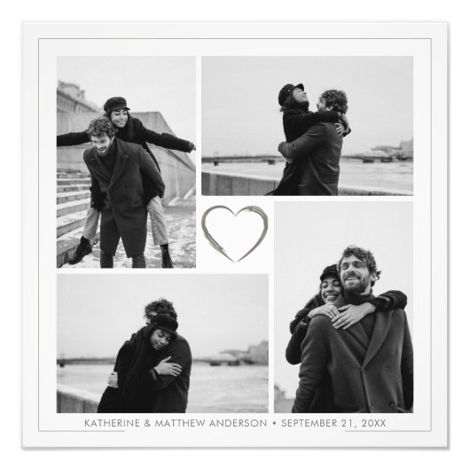 4枚の写真を組み合わせた結婚記念日写真拡大プリント フォトプリント            (正面)