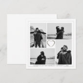 4枚の写真を組み合わせた結婚記念日 ネーム＆日付 案内状 (正面/裏面)