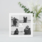 4枚の写真を組み合わせた結婚記念日 ネーム＆日付 案内状 (スタンド正面)