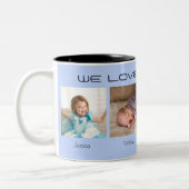 4枚の写真を編集可能文字 パーソナライズされた コーヒーマグカップ (左)