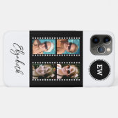 4枚の写真を追加するイニシャルと名前を白黒 Case-Mate iPhoneケース (裏面(横))
