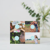 4枚の写真を追加するカスタマイズ可能なカード ポストカード (スタンド正面)