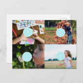 4枚の写真を追加するカスタマイズ可能なカード ポストカード (正面/裏面)