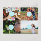 4枚の写真を追加するカスタマイズ可能なカード ポストカード (正面)