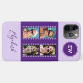 4枚の写真を追加イニシャルと名前を紫と白 Case-Mate iPhoneケース (裏面(横))