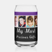 4枚の写真を追加イニシャル黒い紫 ガラス缶 (正面)