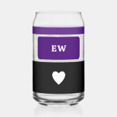 4枚の写真を追加イニシャル黒い紫 ガラス缶 (裏面)