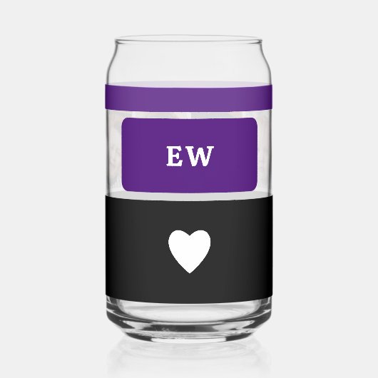 4枚の写真を追加イニシャル黒い紫 ガラス缶 (裏面)