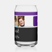 4枚の写真を追加イニシャル黒い紫 ガラス缶 (左)