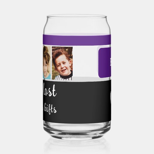 4枚の写真を追加イニシャル黒い紫 ガラス缶 (左)