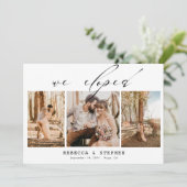 4枚の写真を追加エレガントなウェディングエロペメント 招待状 (スタンド正面)