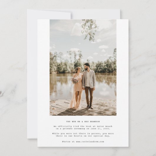 4枚の写真を追加エレガントなウェディングエロペメント 招待状 (裏面)