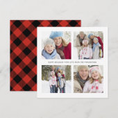 4枚の写真を飾ったホリデーカード シーズンカード (正面/裏面)