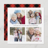 4枚の写真を飾るホリデーカード シーズンカード (正面/裏面)