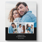 4枚の写真を飾る結婚記念日プレート フォトプラーク (正面)