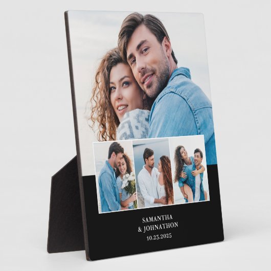 4枚の写真を飾る結婚記念日プレート フォトプラーク (側面)