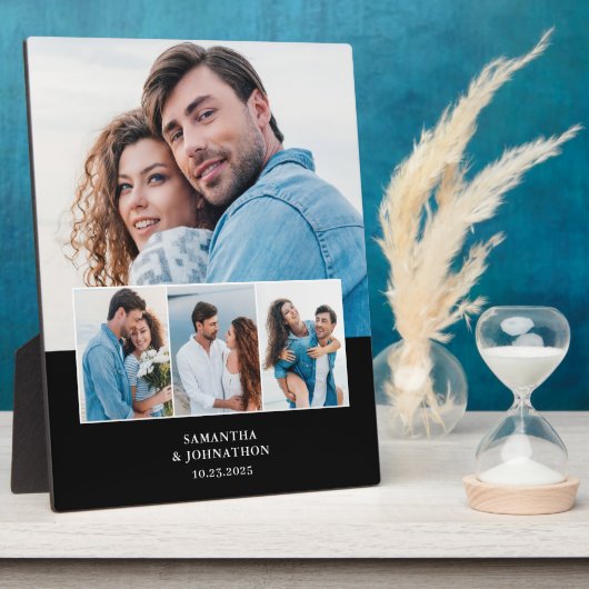 4枚の写真を飾る結婚記念日プレート フォトプラーク (側面)