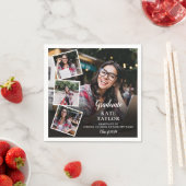 4枚の写真を飾る モダンな卒業パーティー スタンダードカクテルナプキン (インサイチュ)