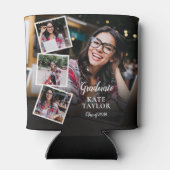 4枚の写真を飾る モダンな卒業パーティー 缶クーラー (裏面)