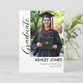 4枚の写真を飾れる卒業式招待状 招待状 (スタンド正面)