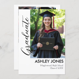 4枚の写真を飾れる卒業式招待状 招待状