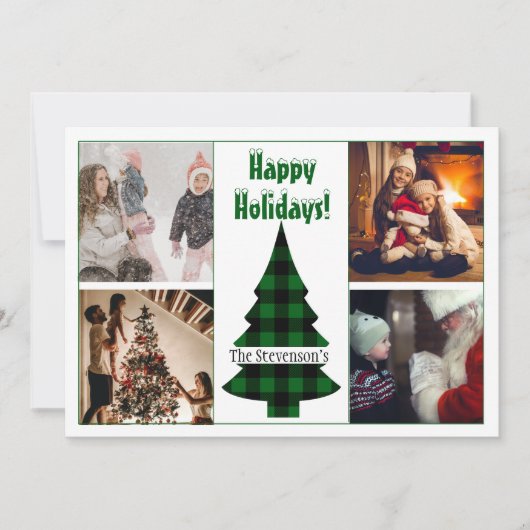 4枚の写真を飾れる、オーダーメイドのホリデーカード シーズンカード (正面)