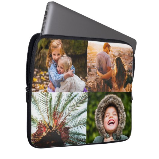 4枚の写真エッジプリントノートブックバッグ ラップトップスリーブ (正面右)