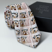 4枚の写真カスタムでフォトコラージュを作成する白 ネクタイ