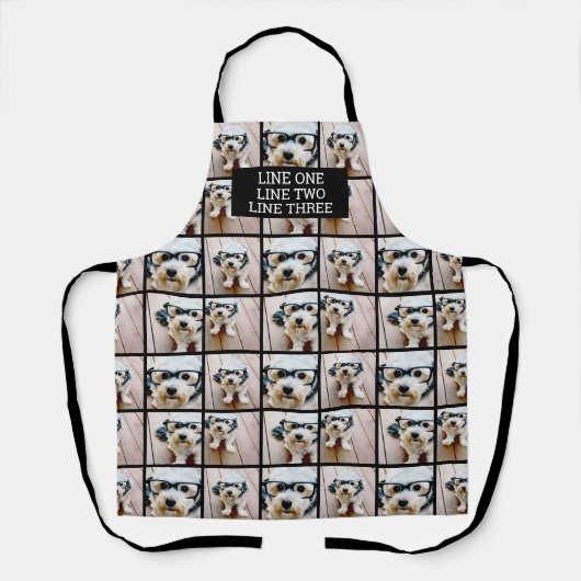 4枚の写真カスタムでフォトコラージュを作成 エプロン (正面)