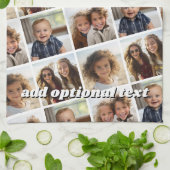 4枚の写真カスタムでフォトコラージュを作成 キッチンタオル (折り畳み)