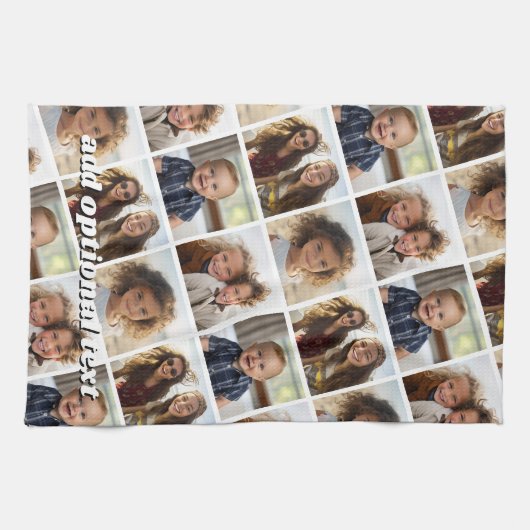 4枚の写真カスタムでフォトコラージュを作成 キッチンタオル (横)