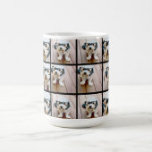 4枚の写真カスタムでフォトコラージュを作成 コーヒーマグカップ (中央)