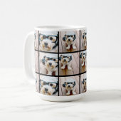 4枚の写真カスタムでフォトコラージュを作成 コーヒーマグカップ (正面左)