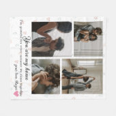 4枚の写真カップル・バレンタインデー フリースブランケット (正面(横))