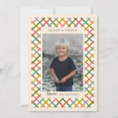 4枚の写真カラフルのモダン十字形 シーズンカード (正面)