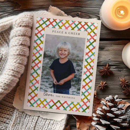 4枚の写真カラフルのモダン十字形 シーズンカード