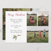 4枚の写真クリスマスカード&文字室 案内状 (正面/裏面)