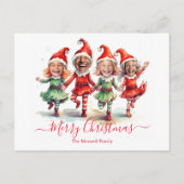 4枚の写真クリスマス小妖精や小人 シーズンポストカード (正面)
