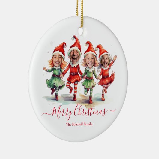 4枚の写真クリスマス小妖精や小人 セラミックオーナメント (右)