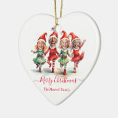 4枚の写真クリスマス小妖精や小人 セラミックオーナメント (左)