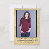 4枚の写真コラージフェイクュ金ゴールド-3x5Gradの発表 招待状 (裏面)