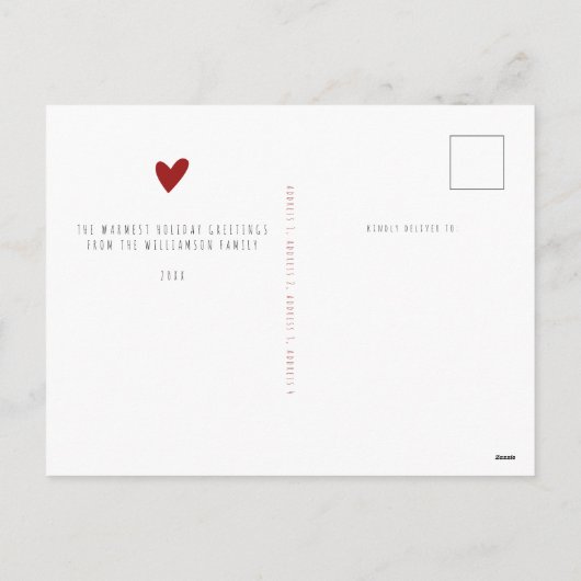 4枚の写真コラージュかわいいクリスマスファララ シーズンポストカード (裏面)