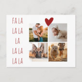 4枚の写真コラージュかわいいクリスマスファララ シーズンポストカード (正面)