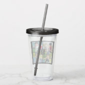 4枚の写真コラージュとモノグラム アクリルタンブラー (裏面)