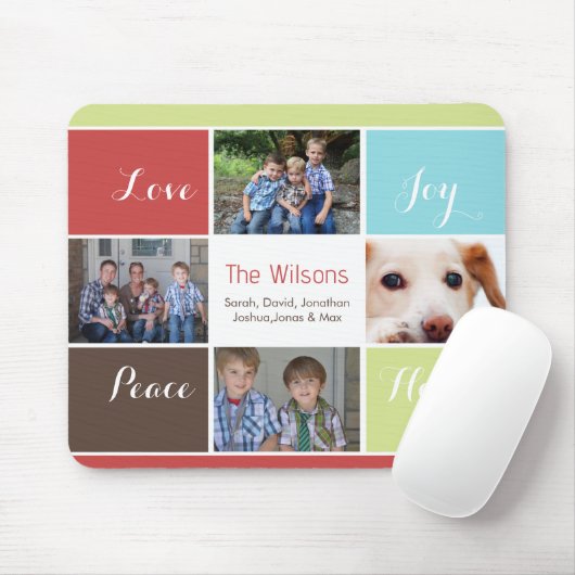 4枚の写真コラージュのマウス マウスパッド (マウス)