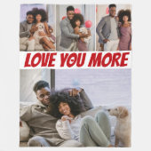 4枚の写真コラージュより愛 フリースブランケット (正面)