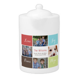 4枚の写真コラージュカスタムティーポット