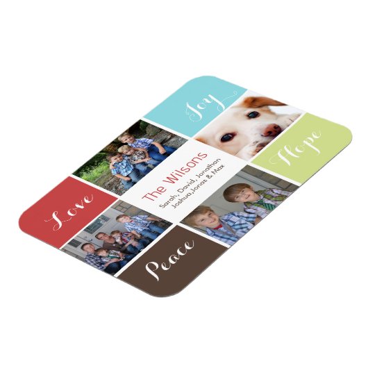 4枚の写真コラージュカスタムマグネット マグネット (左側)