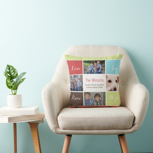 4枚の写真コラージュカスタム枕 クッション (椅子)